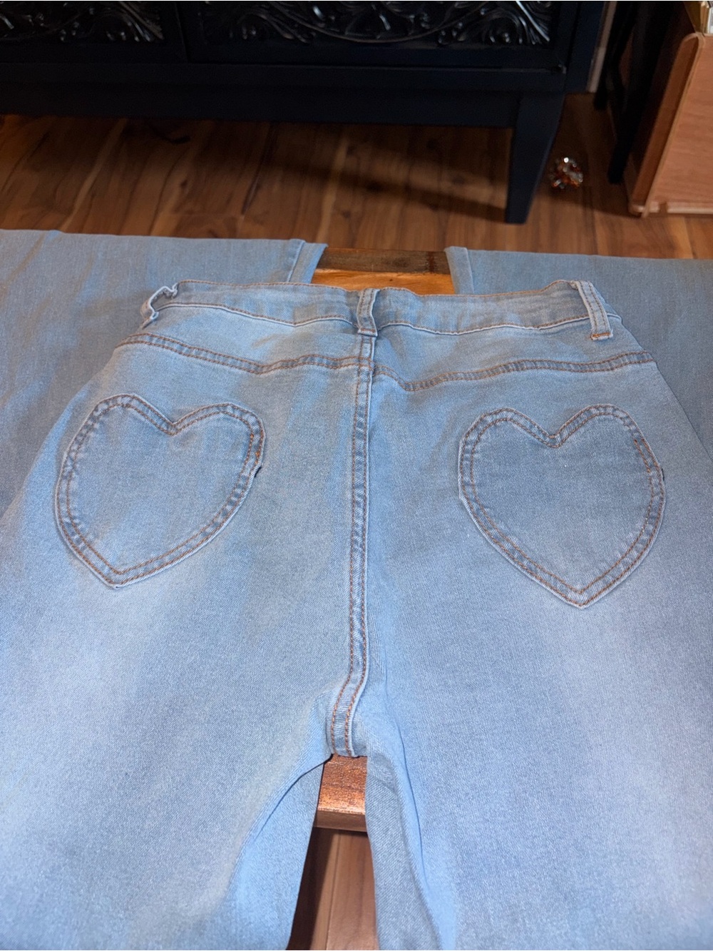 Light Blue Heart Back Pocket Women’s Jeans